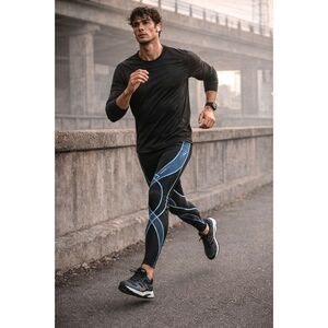 CW-X Black Sports Stability Compression Running Leggings Pants  Mens Size Medium